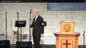 Man speaking at LifeSprings Christian Church podium