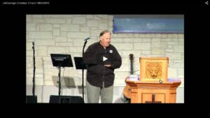 Pastor speaking at LifeSprings Christian Church event