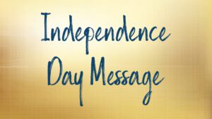 Independence Day message on golden background image