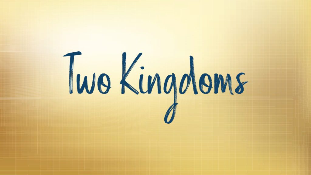 Text reads Two Kingdoms on golden background