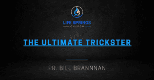 Church event titled The Ultimate Trickster banner