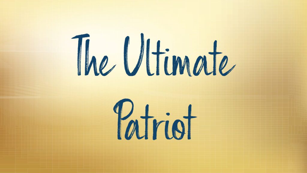 Text The Ultimate Patriot on golden background