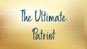 Text The Ultimate Patriot on golden background