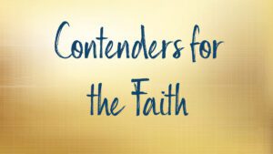 Text image with contenders for the faith message